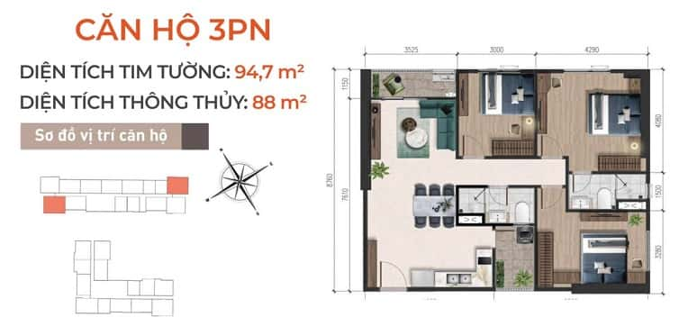 layout căn 3pn dự án at sky garden