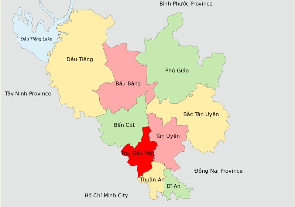 Bảng đồ vị trí tỉnh Bình Dương